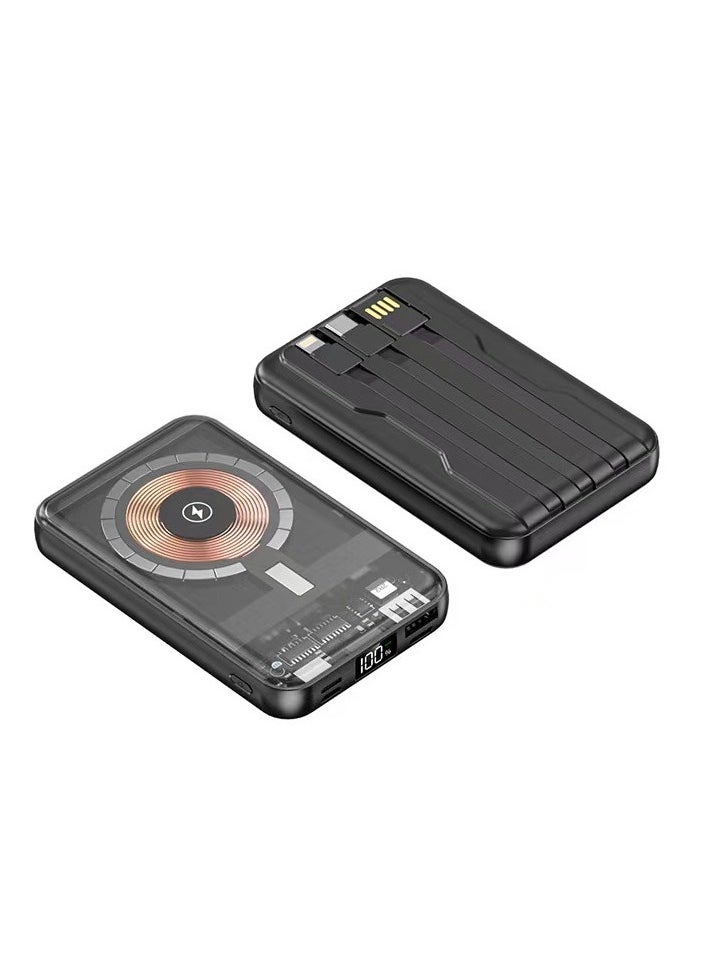 General 10000mAh Magnetic Qi Wireless Charger Transparent Power Bank for iPhone 14 13 12 Samsung Huawei Mi Power Bank Battery External Battery  - Image 1