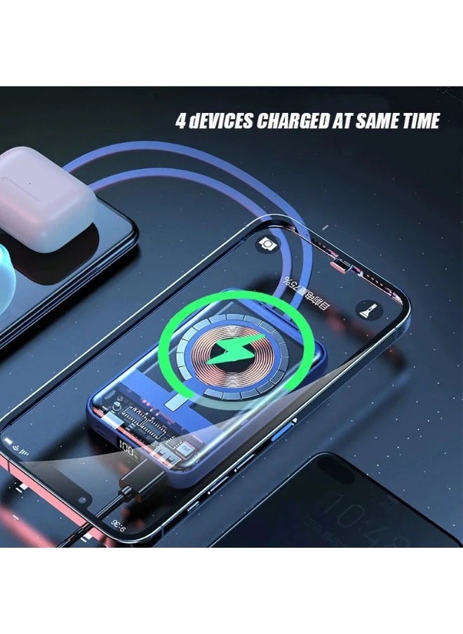 General 10000mAh Magnetic Qi Wireless Charger Transparent Power Bank for iPhone 14 13 12 Samsung Huawei Mi Power Bank Battery External Battery  - Image 5