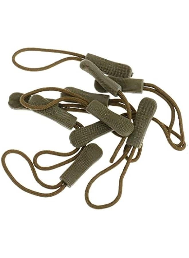 10pcs Zipper Pull Cord Zip Puller Zip Fastener Zip Slider Replacement Jacket Bag - Army Green - Image 1