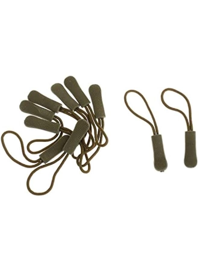 10pcs Zipper Pull Cord Zip Puller Zip Fastener Zip Slider Replacement Jacket Bag - Army Green - Image 3