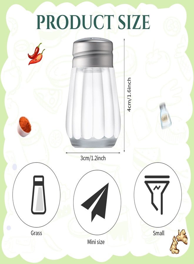 ميمورو عبوة من 100 قطعة من هزازات الملح والفلفل الصغيرة، حوامل زجاجية كبيرة للملح والفلفل، هزازة صغيرة شفافة لجبنة البارميزان، موزعات صغيرة بتصميم كلاسيكي مع 10 قمع بلاستيكي صغير، 100 بطاقة تعريف، 100 حبل. - Image 2