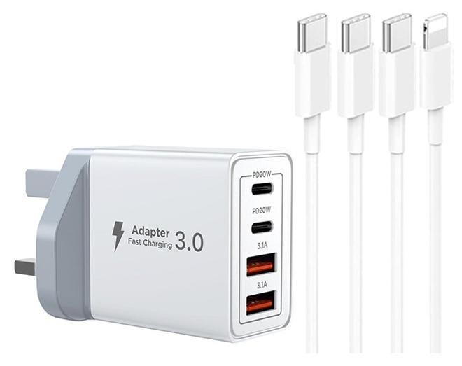 xlevel Xlevel iPhone 17 Fast Charger Cable With Plug 4-port Fast Charger 40W