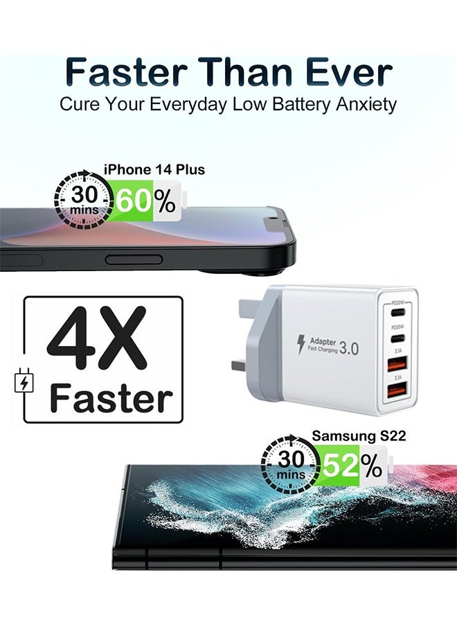 X-level 2 Pack iPhone 16 Fast Charger Cable with Plug 40W 4-Port Fast Charger for iPhone 16 Pro/16 Pro Max/15/15 Pro/14/14 Pro/13/13 Pro/12/12 Pro/11/11 Pro/10/XR,Apple USB C to Lightning/C Charging Cable and Plug Power Adapter  - Image 3