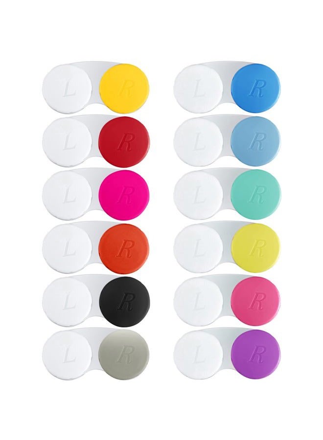 QVVQ 12PCS Contact Lens Case, Colorful Contact Lens Box Left/Right Eyes Holder Container, Outdoor Mini Contact Lens Soak Storage Kit for Travel&Home. - Image 1