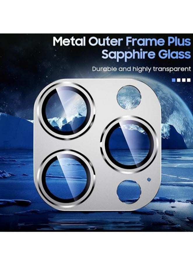 Generic - For iPhone 16 Pro/iPhone 16 Pro Max Camera Lens Protector [Drop Protection] [Full Coverage] [3D Metal] [Case Friendly] Tempered Glass Camera Cover for iPhone 16 Pro Max—Titanium Sliver - Image 1