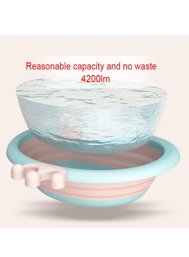 Pack of 2 Mini Collapsible Baby Wash Basins, Foldable and Portable for Camping Traveling, Lightweight Washbasins Shampooing Washing, Ideal Newborns, Babies, Kids