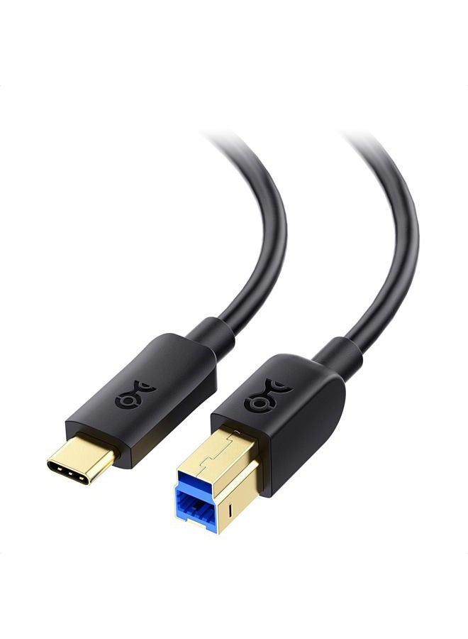 Cable Matters USB C to USB B 3.0 Cable - 3.3ft, USBC to USB-Type B 3.0 Cable, USB-B to USB-C, Black - Image 1