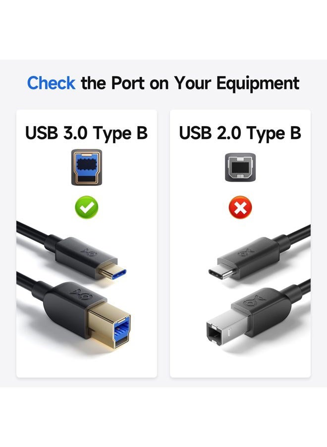 Cable Matters USB C to USB B 3.0 Cable - 3.3ft, USBC to USB-Type B 3.0 Cable, USB-B to USB-C, Black - Image 3