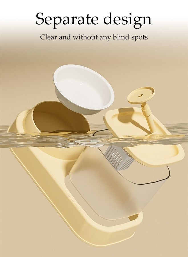 DUNISO 2 in 1 Multifunctional Pet Food Feeder Cat Food and Water Dispenser Set Non-Slip Pet Bowl Water Dispenser 1L Automatic Drinking Fountain with Super Silent Pump and Activated Carbon Filter Fountain Water Bowl - Image 5