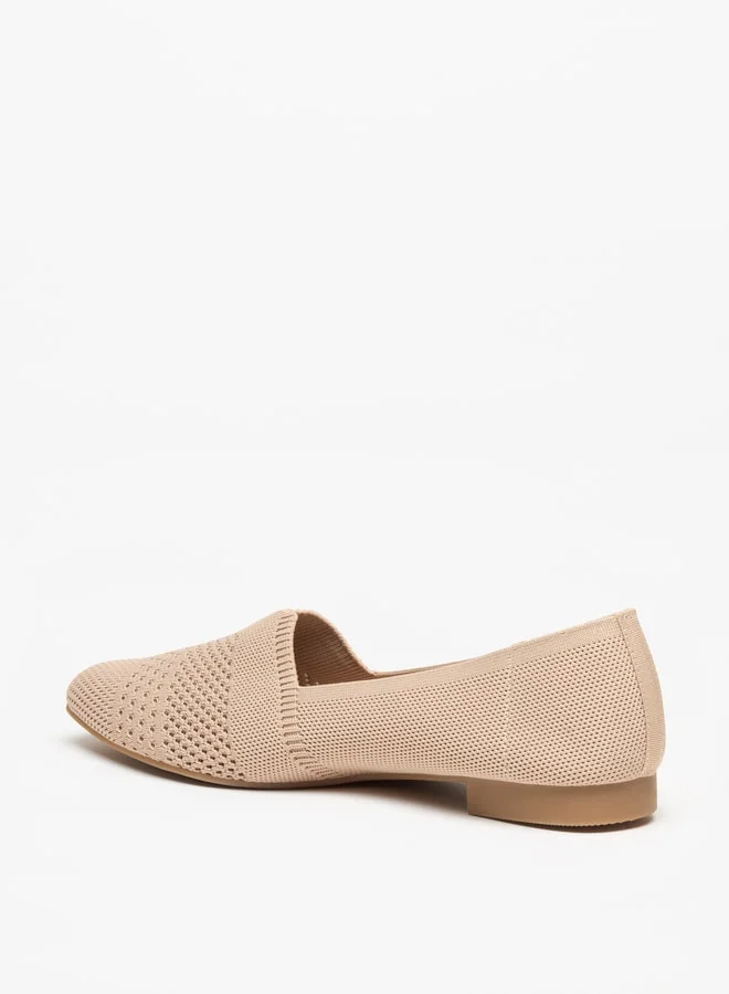 Flora Bella By Shoexpress Women's Textured Slip-On Pointed Toe Ballerina