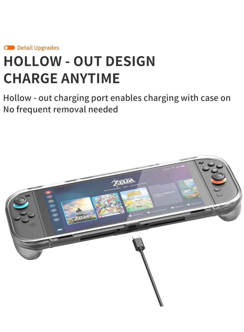 For Nintendo Switch 2  Console Upgrade Protective TPU case Shell Cover WITH/ Kickstand Anti-slip Grip Black - Image 3