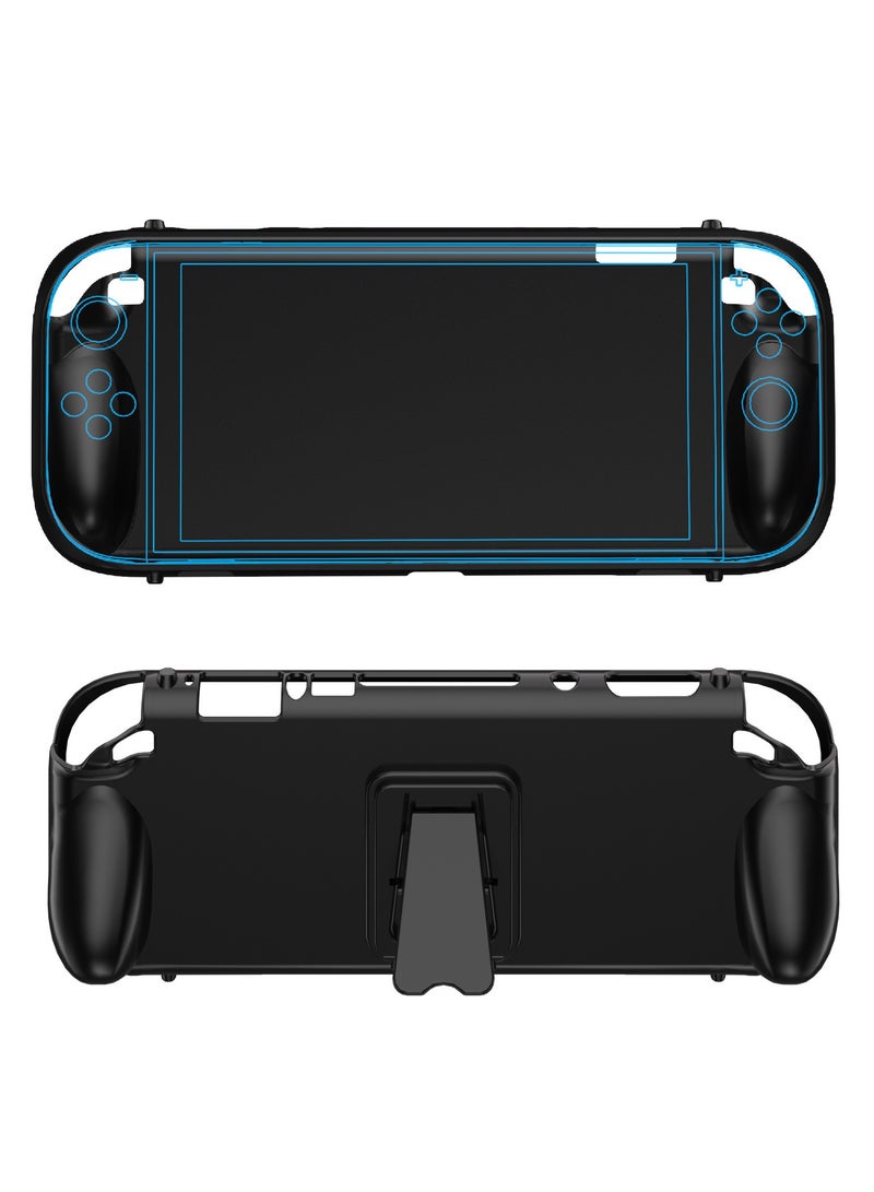 For Nintendo Switch 2  Console Upgrade Protective TPU case Shell Cover WITH/ Kickstand Anti-slip Grip Black - Image 1