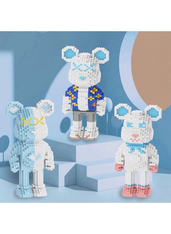 Compatible With Lego Building Blocks Micro-Assembled Small Particle Educational Toys High Difficulty Assembled Building Blocks Bear China Building Blocks Big-Color:Rainbow Building Block Bear (large) + Free Hammer