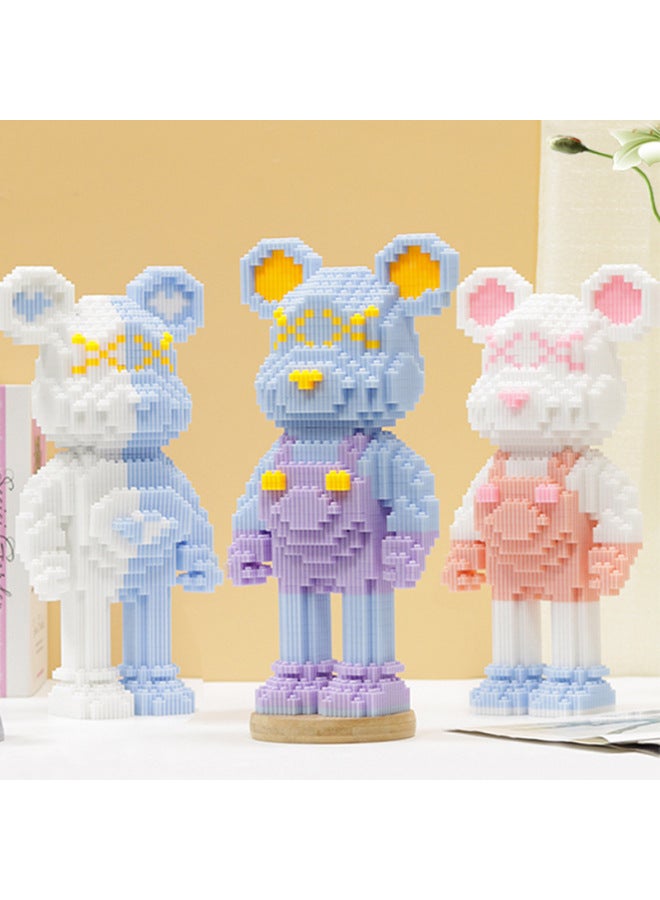 Compatible With Lego Building Blocks Micro-Assembled Small Particle Educational Toys High Difficulty Assembled Building Blocks Bear China Building Blocks Big-Color:Rainbow Building Block Bear (large) + Free Hammer