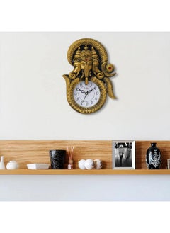 Webelkart Webelkart Designer Stones Ganesha Inside Om Plastic Wall Clock for Home/Living Room/Bedroom/Kitchen| Wall Clock for Office (Ganesha Inside Om)- Copper - Wall Watch for Home  - Image 2
