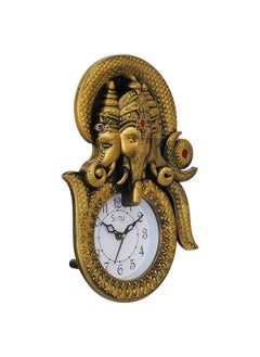 Webelkart Webelkart Designer Stones Ganesha Inside Om Plastic Wall Clock for Home/Living Room/Bedroom/Kitchen| Wall Clock for Office (Ganesha Inside Om)- Copper - Wall Watch for Home  - Image 4