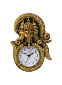 Webelkart Webelkart Designer Stones Ganesha Inside Om Plastic Wall Clock for Home/Living Room/Bedroom/Kitchen| Wall Clock for Office (Ganesha Inside Om)- Copper - Wall Watch for Home  - Image 1