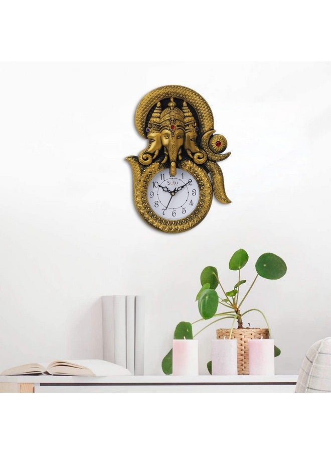 Webelkart Webelkart Designer Stones Ganesha Inside Om Plastic Wall Clock for Home/Living Room/Bedroom/Kitchen| Wall Clock for Office (Ganesha Inside Om)- Copper - Wall Watch for Home  - Image 5