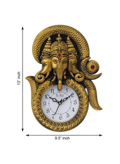 Webelkart Webelkart Designer Stones Ganesha Inside Om Plastic Wall Clock for Home/Living Room/Bedroom/Kitchen| Wall Clock for Office (Ganesha Inside Om)- Copper - Wall Watch for Home  - Image 3