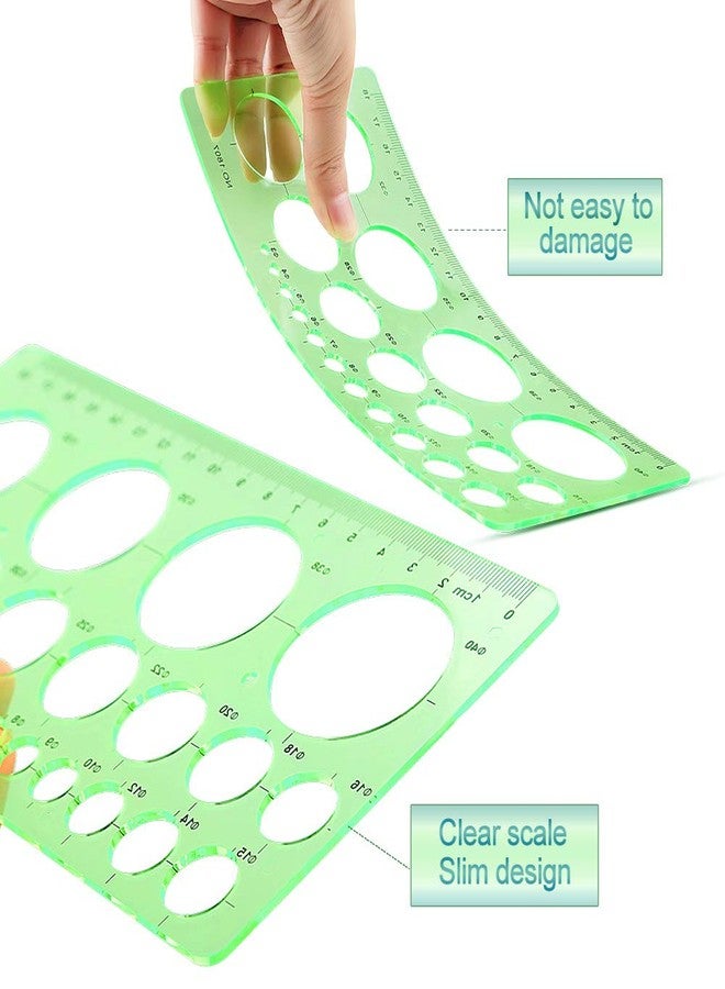 Angrox Geometric Drawings Templates Measuring Geometry Rulers 15 Pcs with 1 Pack File Bag for Design School Studying Office Building… - Image 3