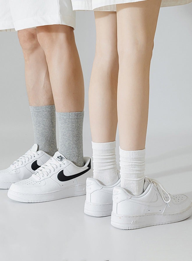 Socks 2 Pairs Of Gray And White Socks, Novelty Couple Socks, Men And Women Adult Middle Tube Socks, Valentine's Day Gift Friendship Socks  - Image 1