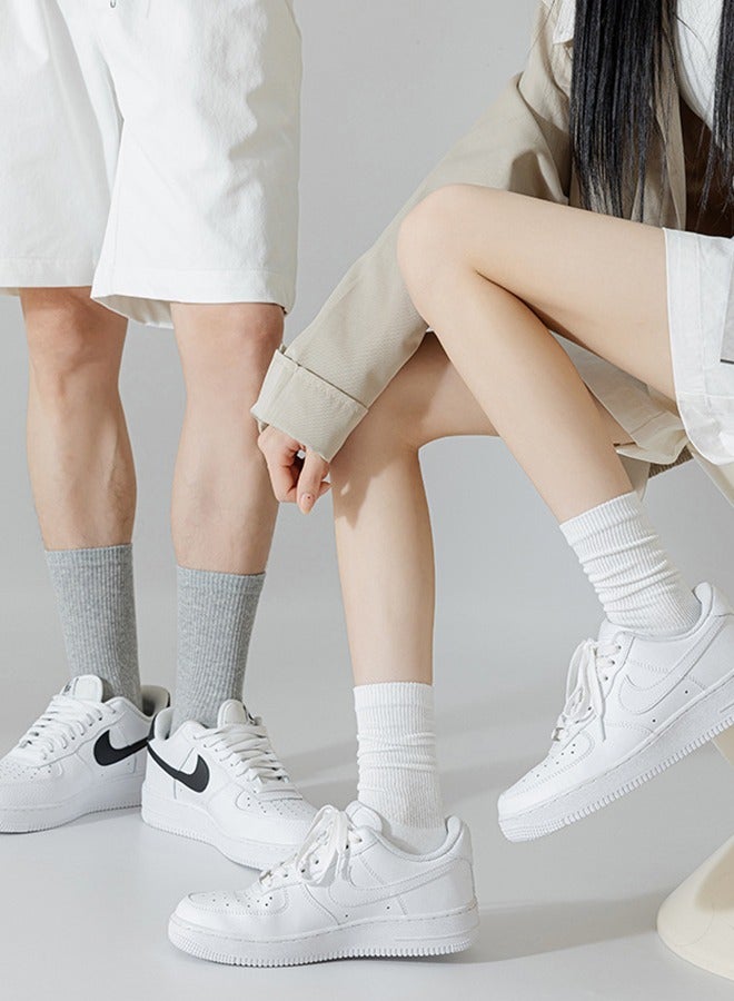 Socks 2 Pairs Of Gray And White Socks, Novelty Couple Socks, Men And Women Adult Middle Tube Socks, Valentine's Day Gift Friendship Socks  - Image 2