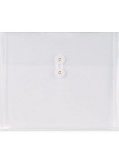 1InTheOffice Poly Envelopes Button & String Closure Expanding Wallet Letter Size Clear 10/Pack  - Image 2