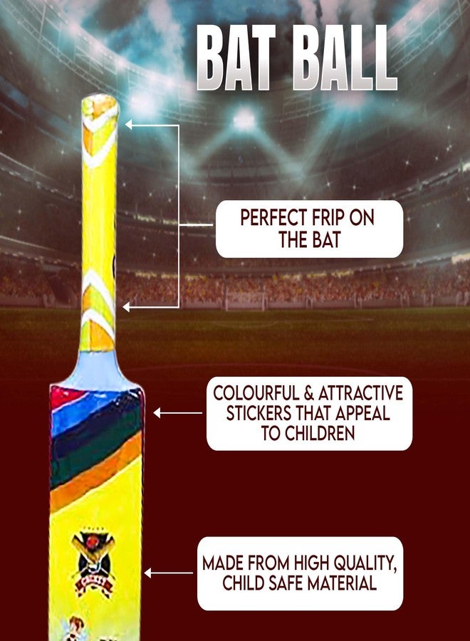 KAVIN Indoor Outdoor Playing Toys | Musical Toys | Activity and Learning Toys for Kids Boys and Girls Sports Toys Festival Return Gifts (Cricket Set) - Image 3