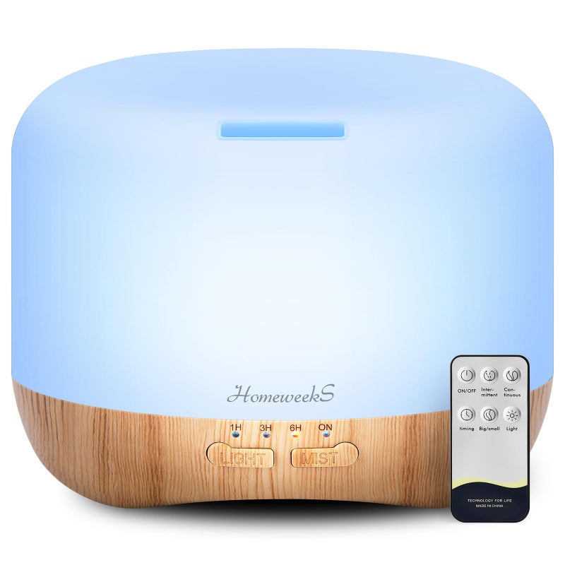 Aromatherapy Essential Oil Diffuser for Room Colorful Aroma Air Humidifier with Adjustable Cool Mist Mode Waterless Auto Off Ultrasonic Diffusers for Large Small Room Home Office 500ML