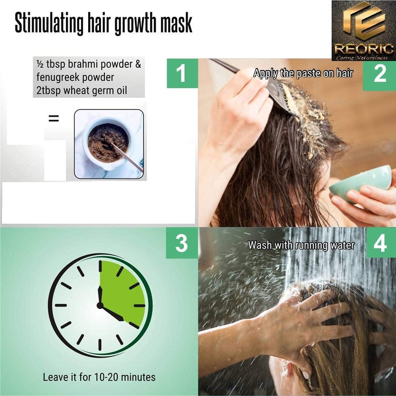 REORIC Reoric brahmi leaf powder brahmi powder for hair growth brahmi powder Organic Brahmi Powder bacopa monnieri powder organic hair powder  Natural Bhahmi leaf powder100g Pack of 1  - Image 5
