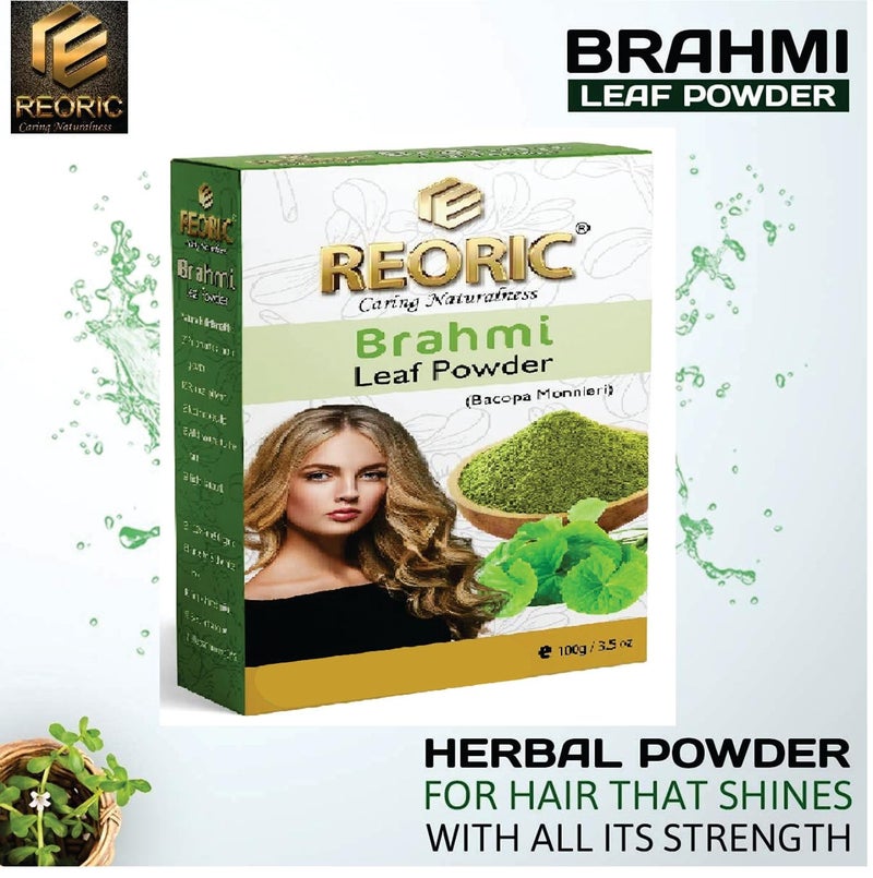 REORIC Reoric brahmi leaf powder brahmi powder for hair growth brahmi powder Organic Brahmi Powder bacopa monnieri powder organic hair powder  Natural Bhahmi leaf powder100g Pack of 1  - Image 3
