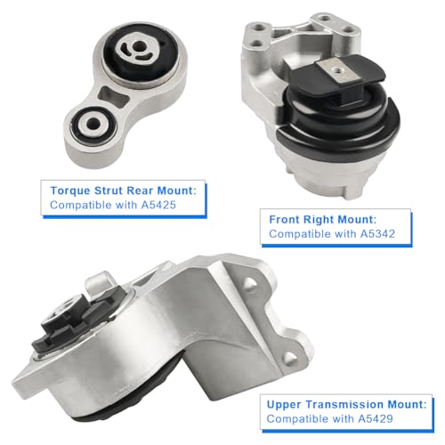JDMON 3Pcs Engine Motor & Transmission Mount Kit Replacement for Ford Taurus 3.5L (Auto Trans) Lincoln MKS 3.7L, Mercury Sable 2008 2009 2010 2011 2012 Compatible with A5425, A5429, A5342 - Image 2