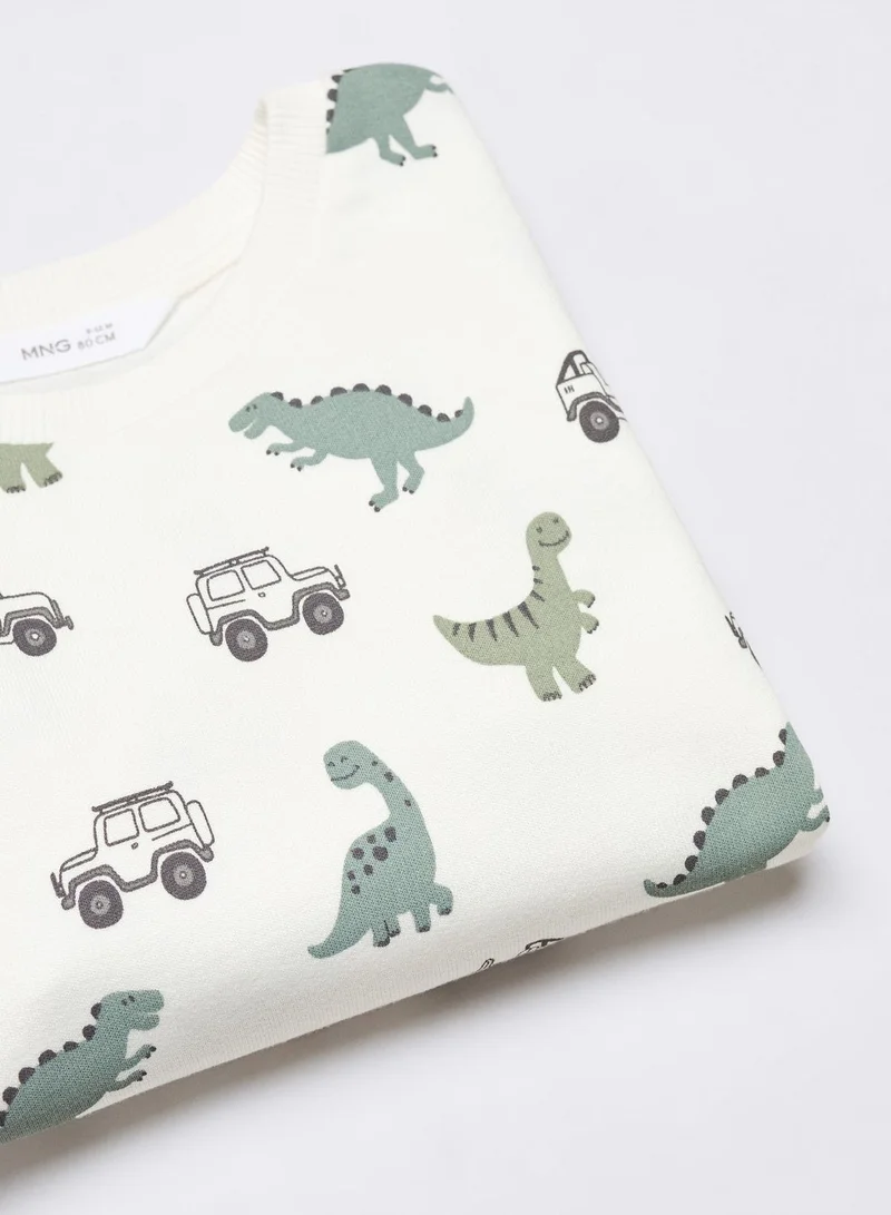 MANGO Kids Dino Print Sweatshirt