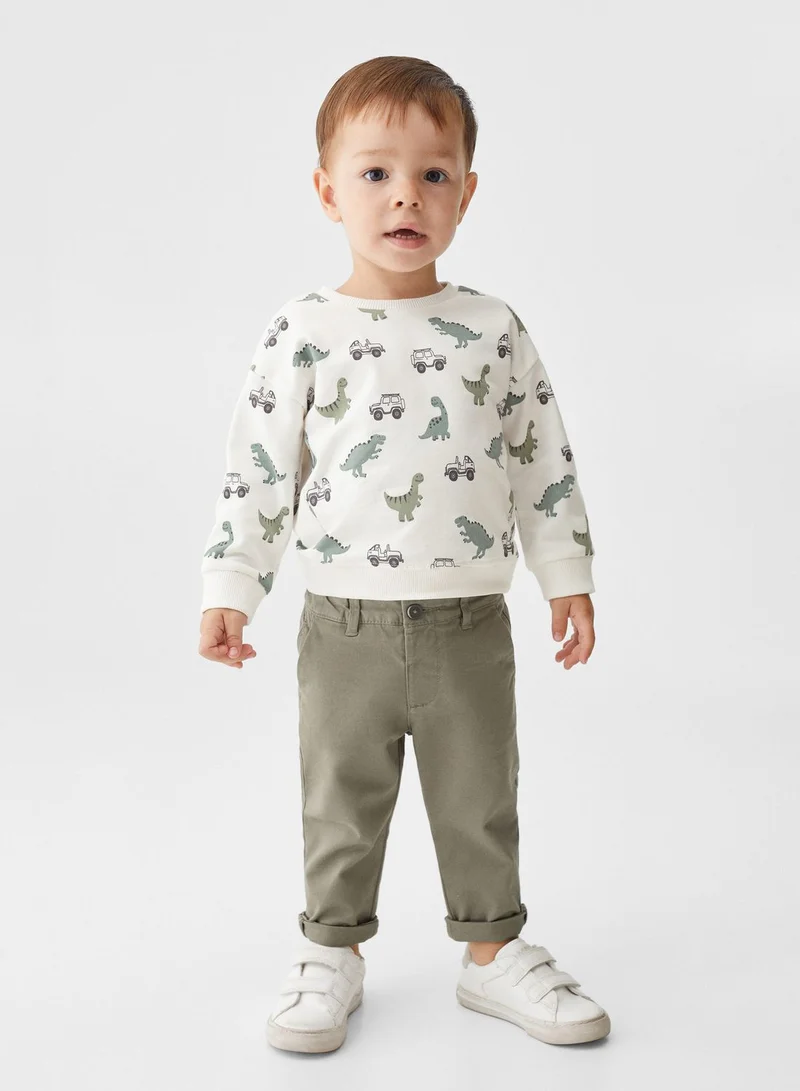 MANGO Kids Dino Print Sweatshirt