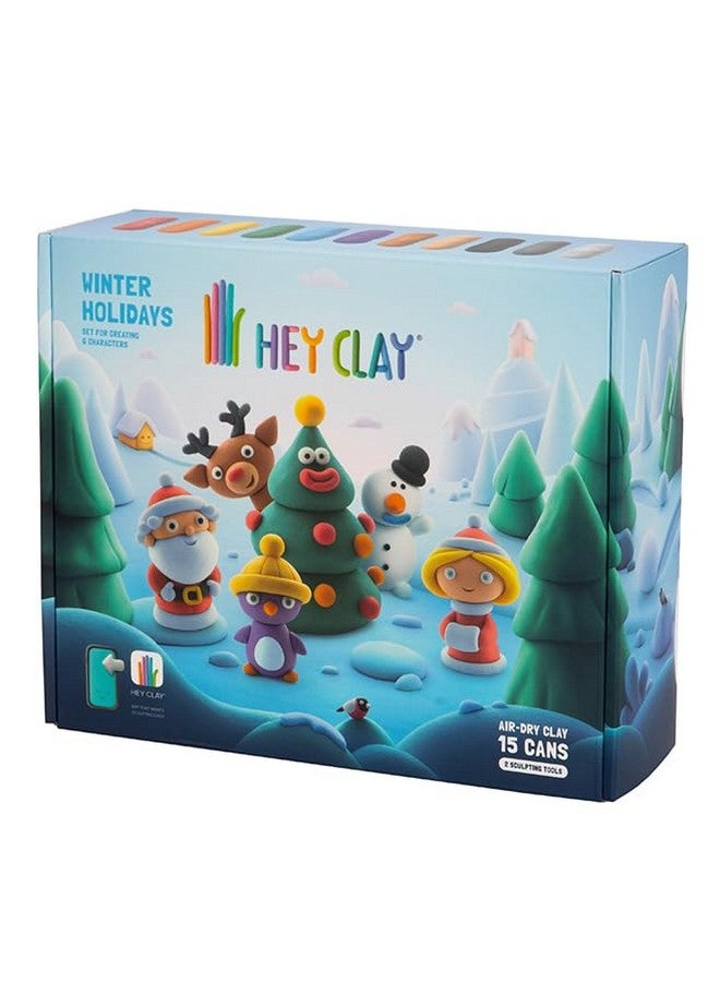 Fat Brain Toys Hey Clay Winter Holidays Set - New/Perorder - Hey Clay Winter Holidays Set - New Arts & Crafts For Ages 3 To 11 - Image 1