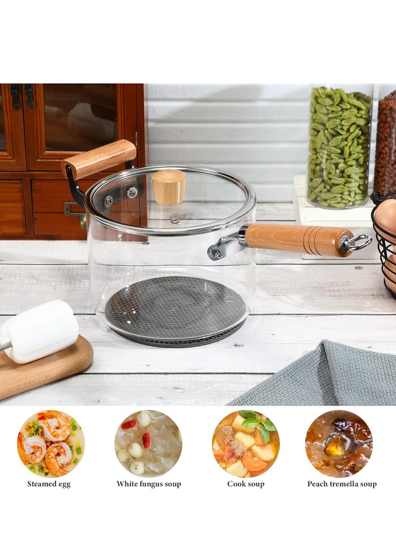 Glass Saucepan 3.5L - Heat Resistant Glass Cooking Pot, Heat-resistant Glass Stovetop with Lid Sauce Pan for Soup, Pasta, Noodle, Milk, Baby Food, Food Making - Image 5