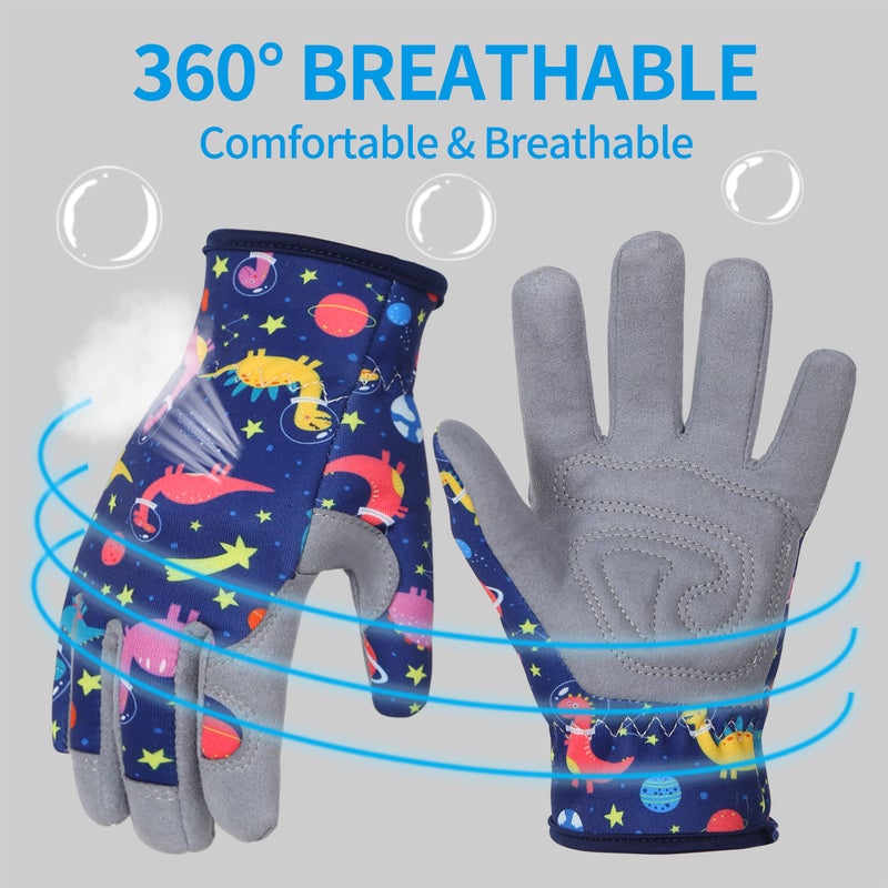 Baidast Garden Gloves for Kids, Breathable Leather Gardening Gloves for Age 3-5, Thorn Proof Working Gloves for Digging, Planting, Pruning, Small Size(Pack of 1) - Image 5