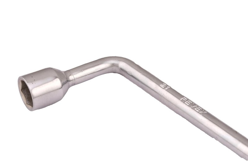 REVEX مفتاح L، مفتاح عجلة بزاوية من الصلب المطلي بالكروم – الحجم 17 مم، للسيارات، المرآب والاستخدام الصناعي – مفتاح صندوق مائل ثقيل للبراغي، الصواميل والعجلات (17 مم) - Image 2