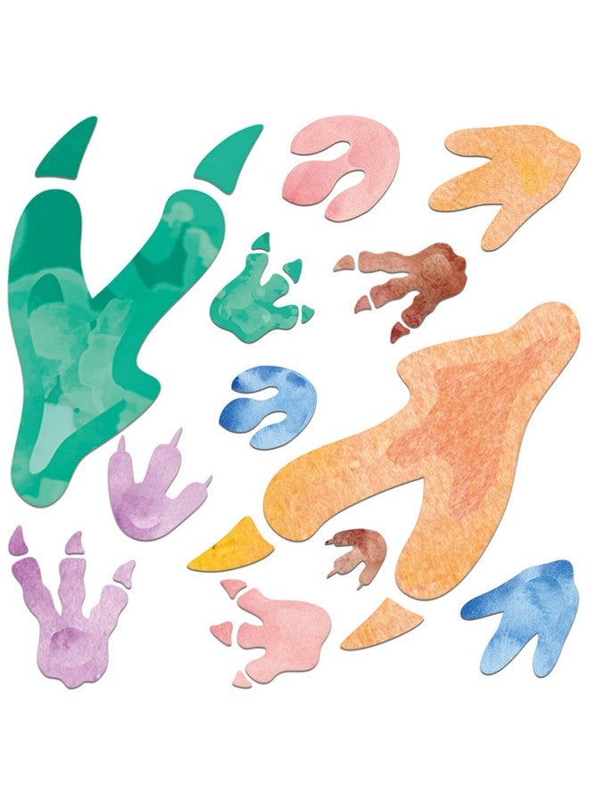 Fumete 48 Pcs Watercolor Dinosaur Footprints Floor Decals Dinosaur Tracks Wall Decals Peel and Stick Animal Footprints Stickers Removable Vinyl Wall Decal for Baby Nursery Bedroom Home Decor - Image 1
