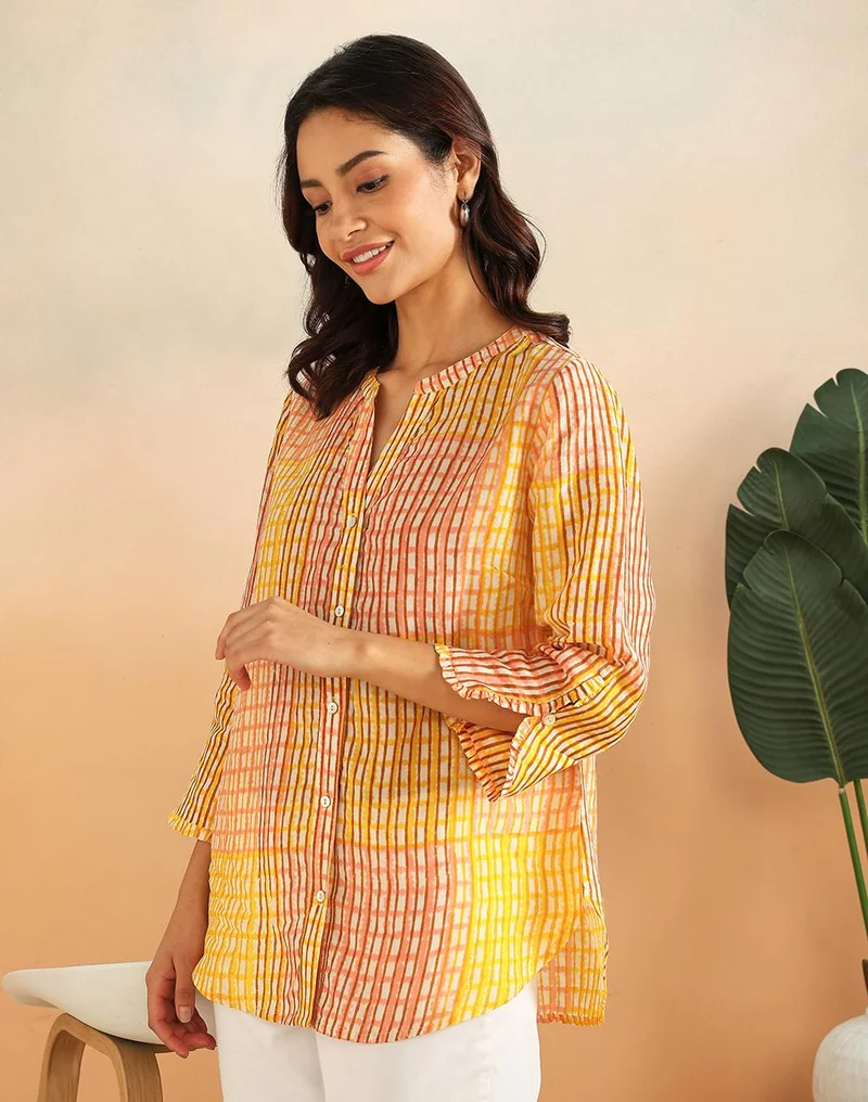 Yellow Rayon Blend Shirt