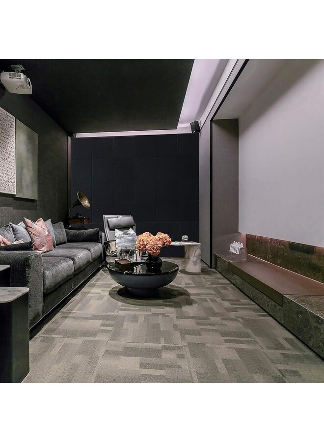 18 قطعة من الألواح الصوتية 12 × 12 × 0.4 بوصة ألواح جدارية عازلة للصوت لتزيين الجدران ألواح امتصاص الصوت ألواح عزل الصوت عالية الكثافة لوحة معالجة صوتية للاستوديو المنزلي - Image 3