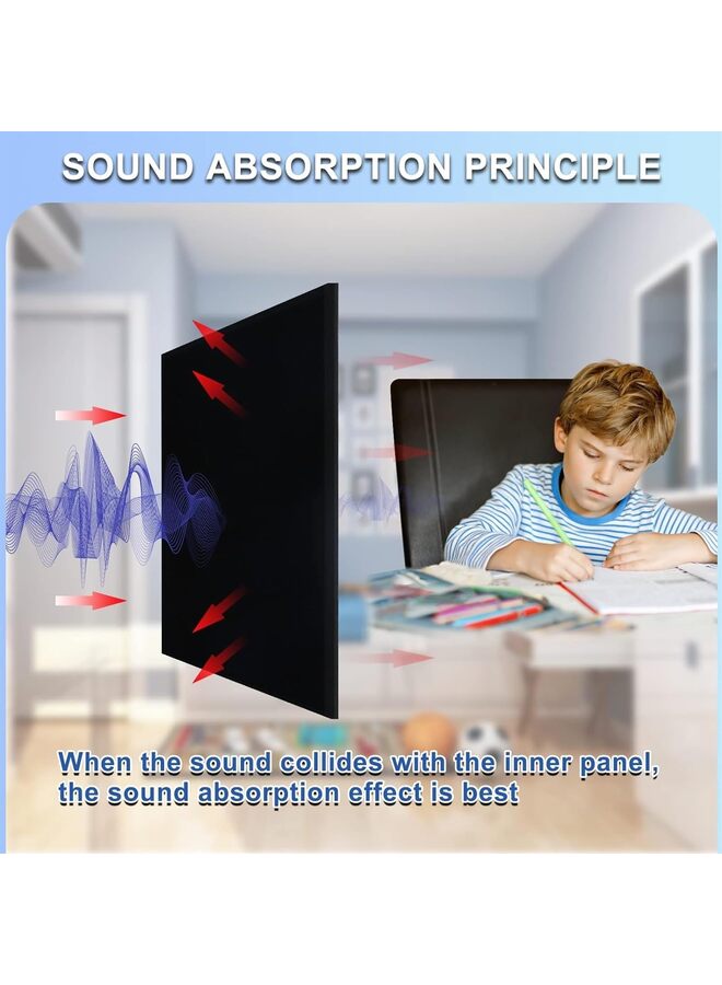 18 قطعة من الألواح الصوتية 12 × 12 × 0.4 بوصة ألواح جدارية عازلة للصوت لتزيين الجدران ألواح امتصاص الصوت ألواح عزل الصوت عالية الكثافة لوحة معالجة صوتية للاستوديو المنزلي - Image 5