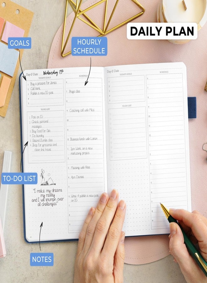Legend Planner Daily for 3 Months - Undated Monthly Weekly & Daily Planner to Hit Goals. Organizer & Productivity Journal, A5 (Mystic Blue) - Image 3