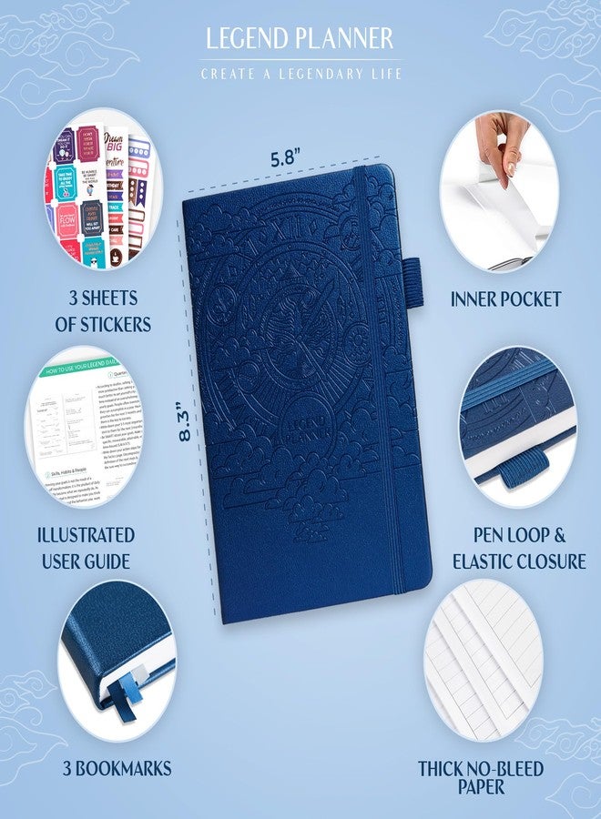 Legend Planner Daily for 3 Months - Undated Monthly Weekly & Daily Planner to Hit Goals. Organizer & Productivity Journal, A5 (Mystic Blue) - Image 2