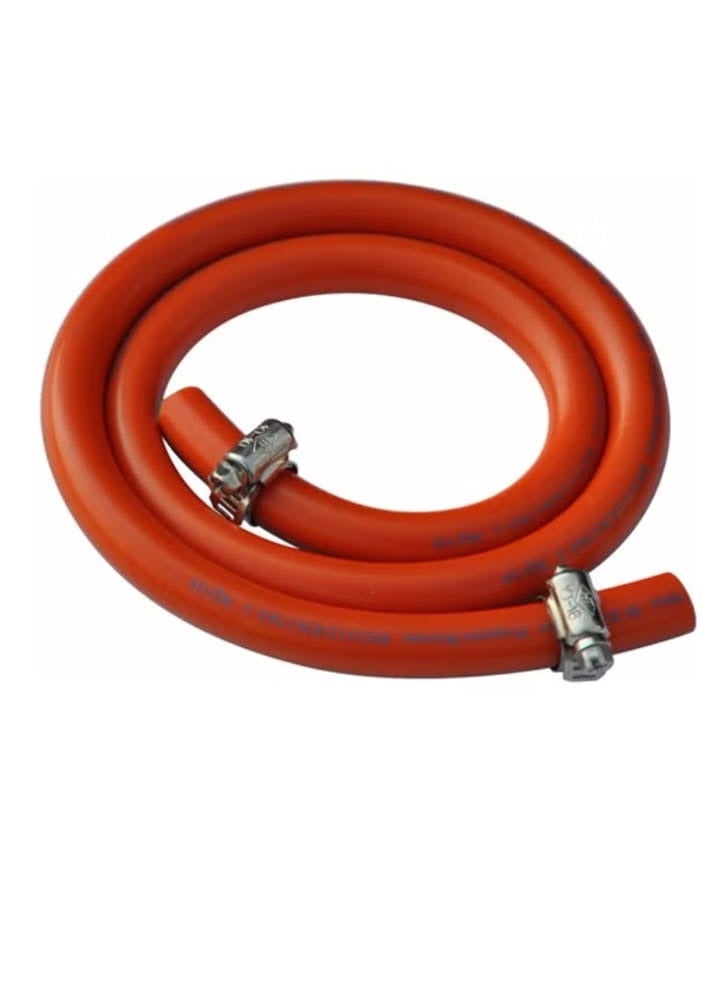 Gas hose with leak-proof plugs, orange, 4 meters