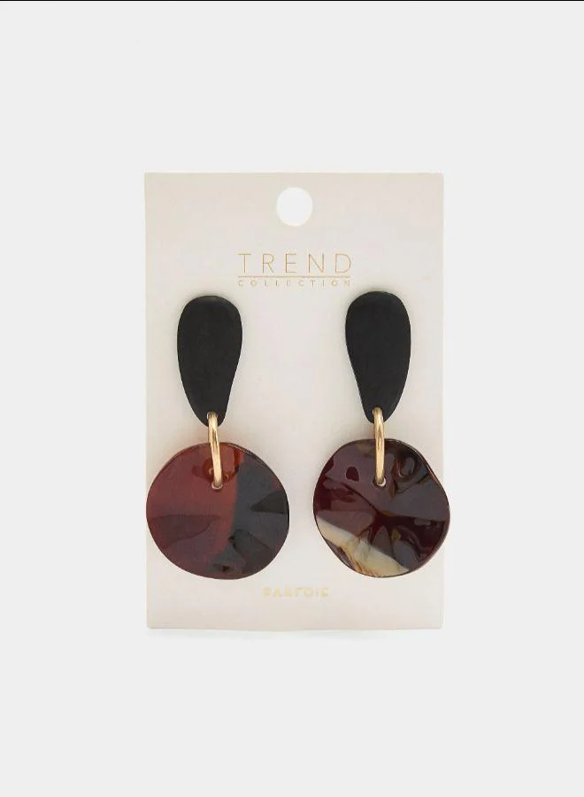 PARFOIS Brown Maxi earrings with wood for Women | Best Price UAE