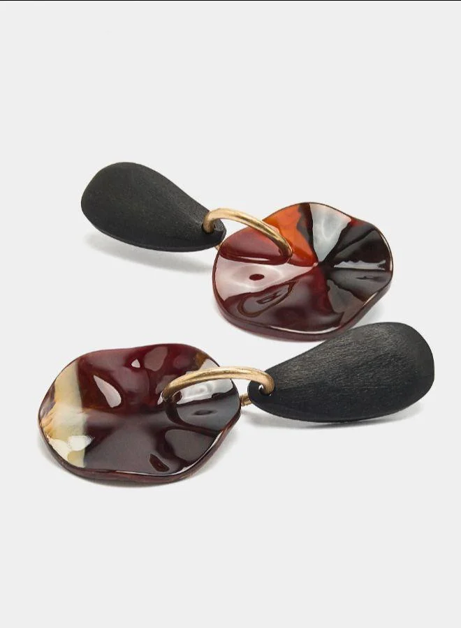 بارفوا أقراط ماكسي من الخشب