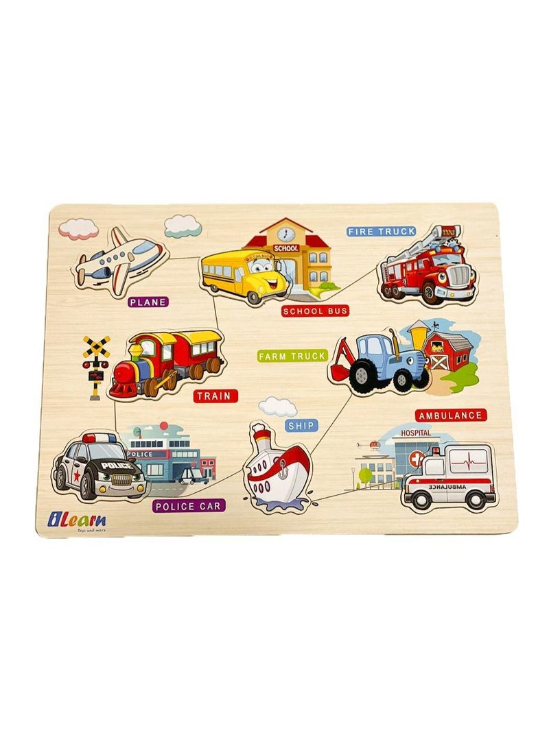 iLearn Transportation Wooden puzzle - Image 1