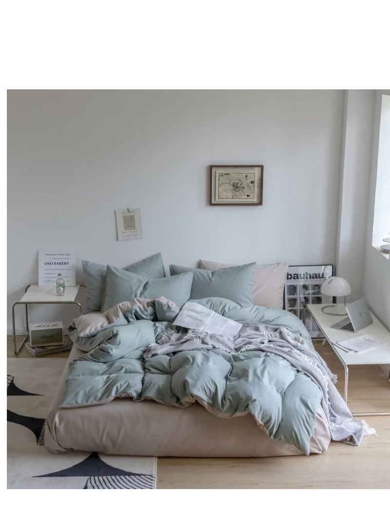 High Quality 6Pcs Bedding Set Solid Color Luxury Bedding Duvet Cover Set King Size Bed Set King Size Set