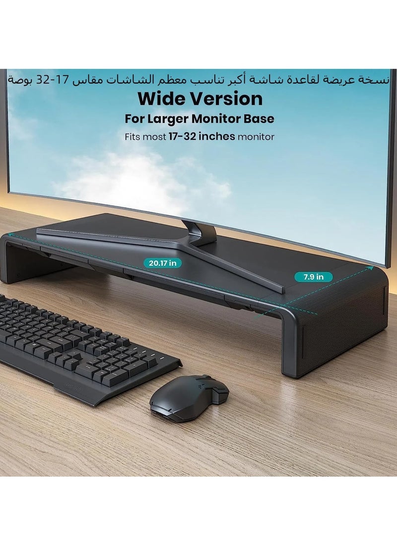 Olmaster Monitor Stand, Upright Foldable Computer Monitor Riser, Height Adjustable Computer Stand, Desk Shelf Riser with Storage Drawer Tablet Phone Stand for Computer Desktop Laptop  - Image 2